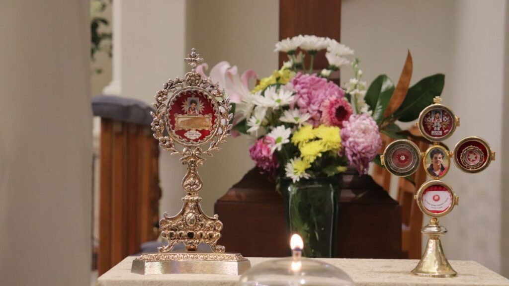 St Carlo Acutis relic in Wellington